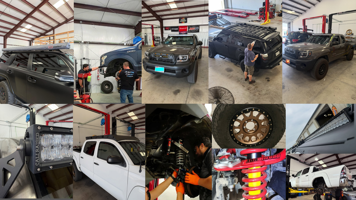Collage of Trailmark builds and shop work