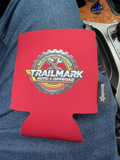 Red Trailmark koozie