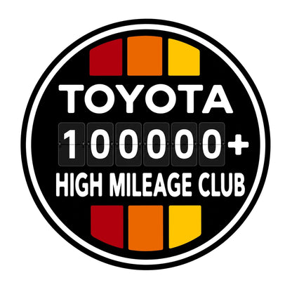 Trailmark sticker: toyota 100000 high mileage club
