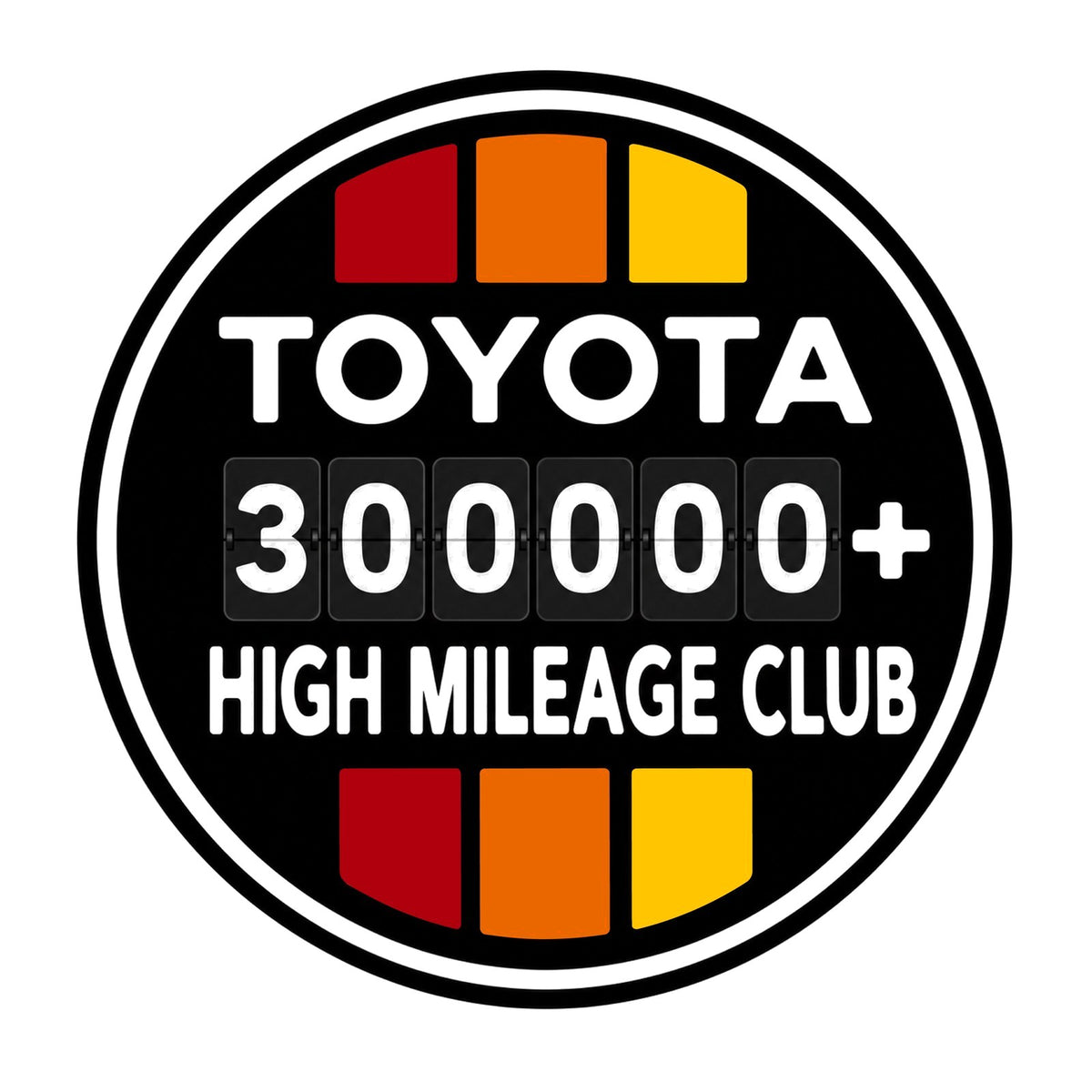 Trailmark sticker: toyota 300000 high mileage club